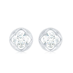 1 CT Solitaire Moissanite Flower Stud Earrings