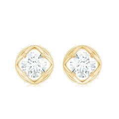 1 CT Solitaire Moissanite Flower Stud Earrings