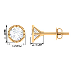 1 CT Moissanite Martini Stud Earrings for Women