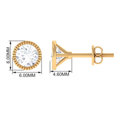 1 CT Moissanite Martini Stud Earrings for Women