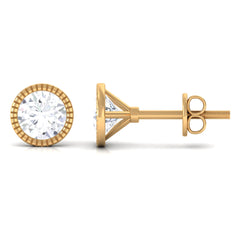 1 CT Moissanite Martini Stud Earrings for Women