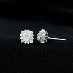 Classic Moissanite Stud Earrings with Halo