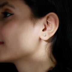 5 MM Round Moissanite Solitaire Screw Back Stud Earrings
