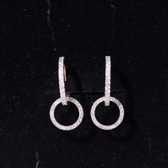 Natural Diamond Eternity Hoop Drop Earring