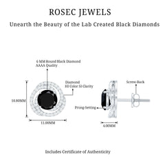 Lab Created Black Diamond Spiral Earrings with Diamonds
