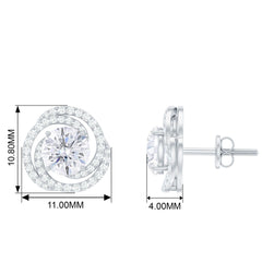 2.25 CT Moissanite Braided Halo Stud Earrings