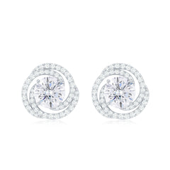 2.25 CT Moissanite Braided Halo Stud Earrings