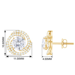2.25 CT Moissanite Braided Halo Stud Earrings