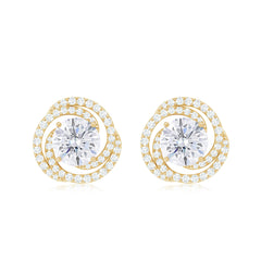 2.25 CT Moissanite Braided Halo Stud Earrings