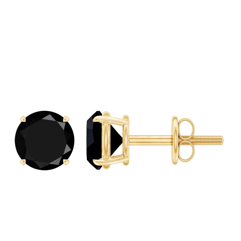 Natural Black Onyx Stud Earrings for Everyday