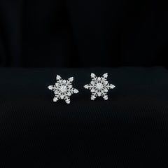 Certified Moissanite Snowflake Stud Earrings For Christmas