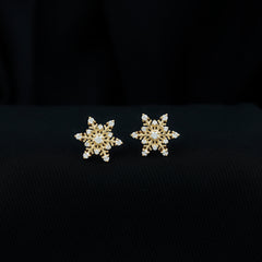Certified Moissanite Snowflake Stud Earrings For Christmas