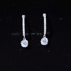 Moissanite Hoop Drop Earrings For Her