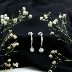 Moissanite Hoop Drop Earrings For Her