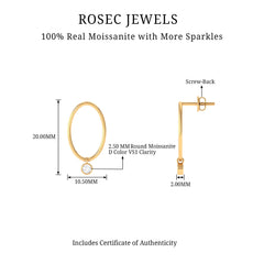 Bezel Set Moissanite Front Facing Hoop Drop Earrings