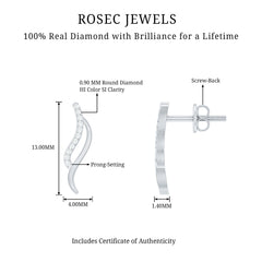 Prong Set Diamond Leaf Stud Earrings for Women