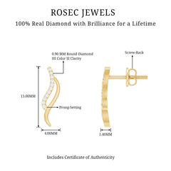 Prong Set Diamond Leaf Stud Earrings for Women