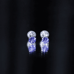 1 Carat Round Cut Tanzanite Stud Earrings for Women