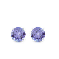 1 Carat Round Cut Tanzanite Stud Earrings for Women