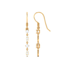 1/2 CT Natural Diamond Simple Dangle Earrings in Gold
