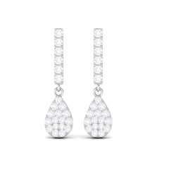 1/2 CT Round Diamond Dangle Drop Earrings in Gold