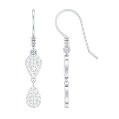 1/2 CT Round Cut Diamond Dangle Earrings in Gold
