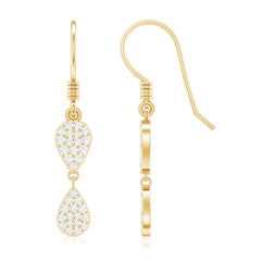 1/2 CT Round Cut Diamond Dangle Earrings in Gold