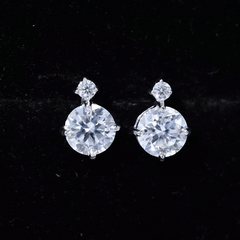 Simple Round Moissanite Stud Earrings