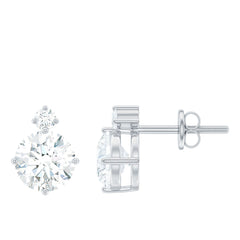 Simple Round Moissanite Stud Earrings