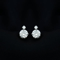Simple Round Moissanite Stud Earrings
