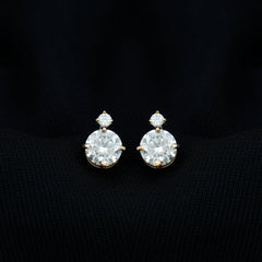 Simple Round Moissanite Stud Earrings