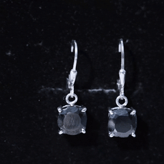 Lab Created Black Diamond Drop Earrings with Lever Back