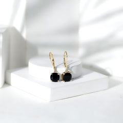 Lab Created Black Diamond Drop Earrings with Lever Back