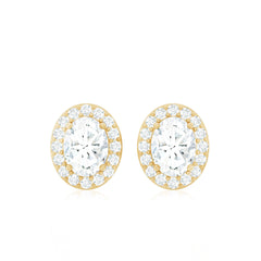 Halo Diamond Earrings With Screw Back