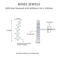 Graduated Style Diamond Climber Earrings