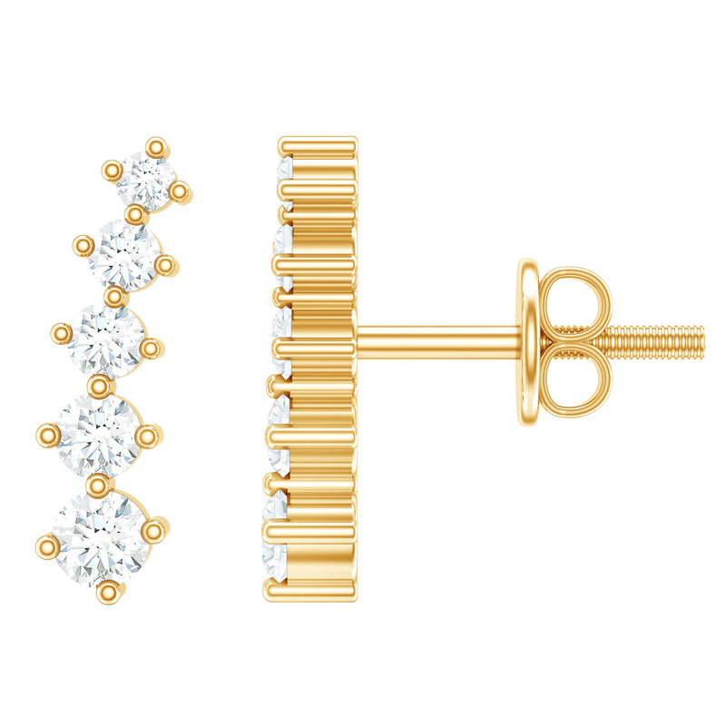 Graduated Style Diamond Climber Earrings