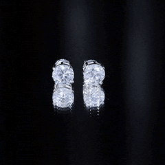Certified 4 Carat Moissanite Stud Earrings in Silver