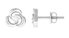 Diamond Swirl Stud Earring with Screw Back