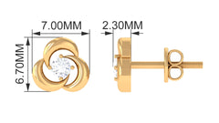 Diamond Swirl Stud Earring with Screw Back