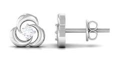 Diamond Swirl Stud Earring with Screw Back