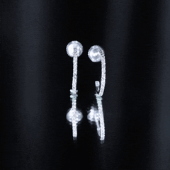 Round Shaped Diamond Hoop Earrings