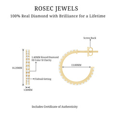 Round Shaped Diamond Hoop Earrings