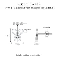 Certified Diamond Bow Earrings For Her
