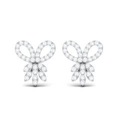 Certified Diamond Bow Earrings For Her