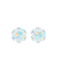 Natural 6mm Opalescent Earrings with Screw Back