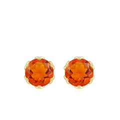 Certified Natural Fire Opal Stud Earrings with Screw Back