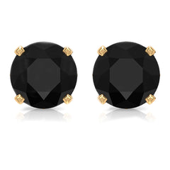 Genuine Black Onyx Diamond Stud Earrings with Certificate