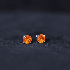 Fire Opal Stud Earrings with Screw on Backs