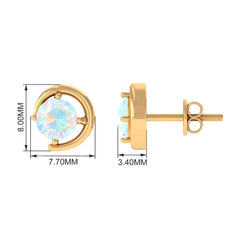 5 MM Prong Set Ethiopian Opal Solitaire Stud Earrings