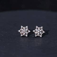 Certified Diamond Snowflake Stud Earrings